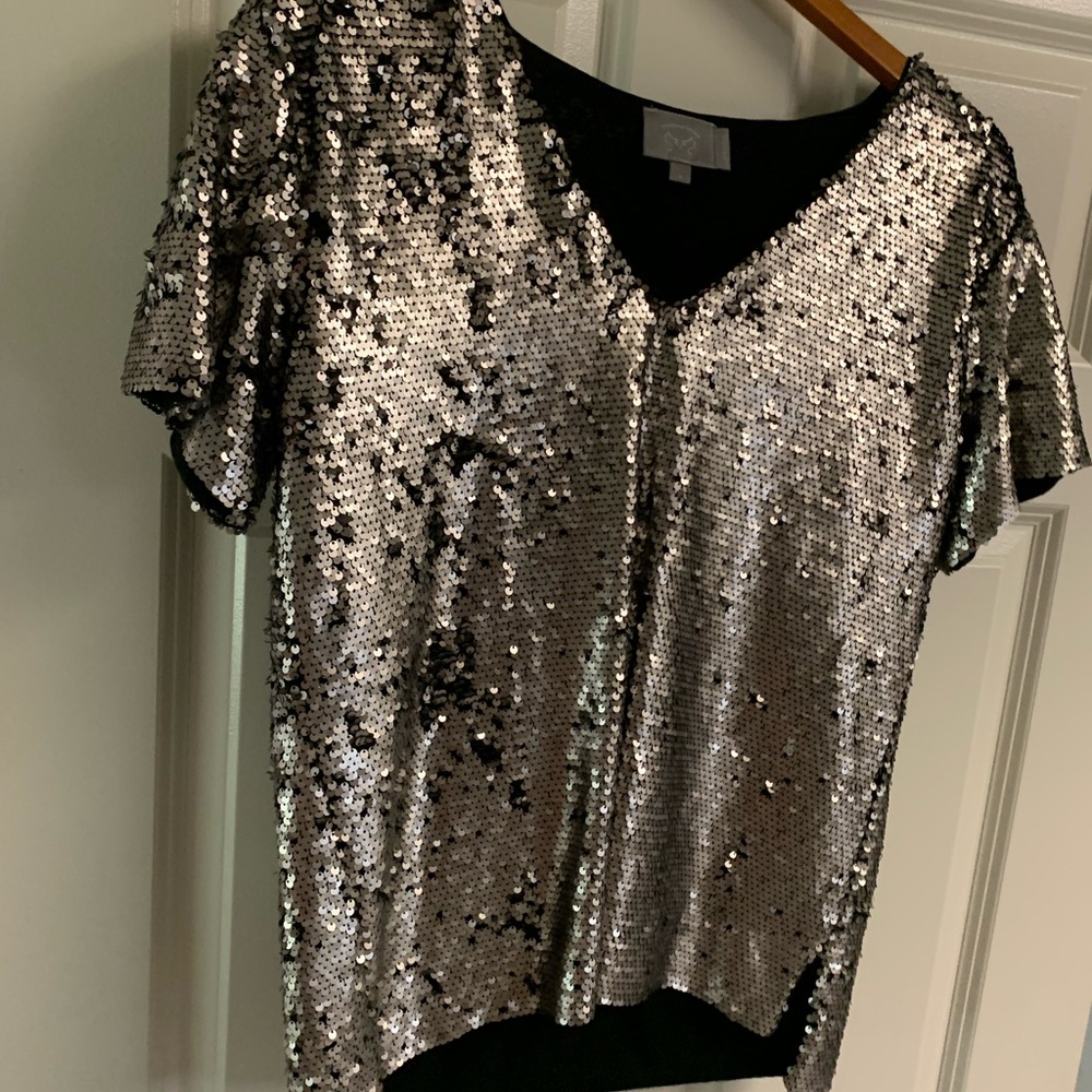 Sequin top silver